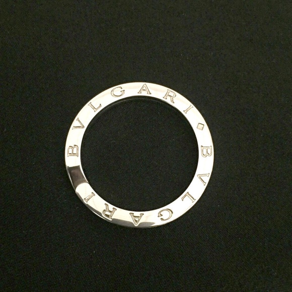 Auth. BVLGARI BVLGARI KEYRING silver 925  unisex minimalist logo w. Box - Picture 12 of 16